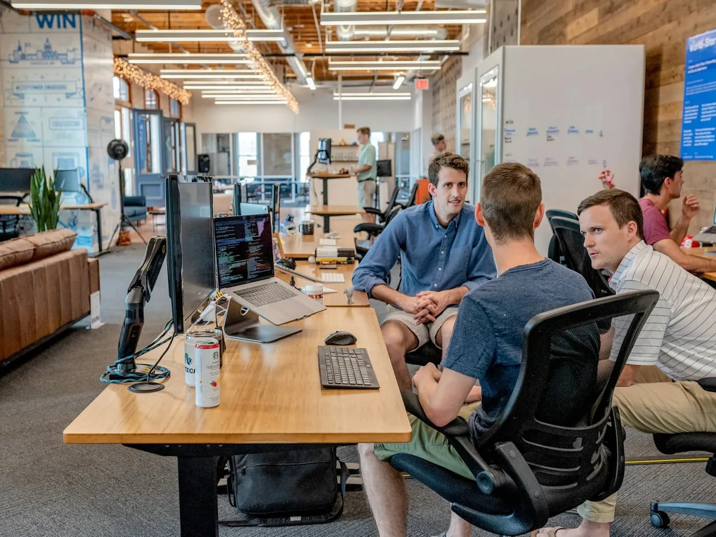 Team discussing a product roadmap